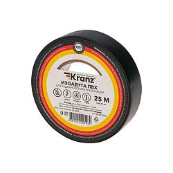 Изолента ПВХ 0,13х19мм, 25м, черная KRANZ KR-09-2206