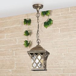 Светильник уличный подвесной IP44 Cassiopeya H черное золото Elektrostandard a025297