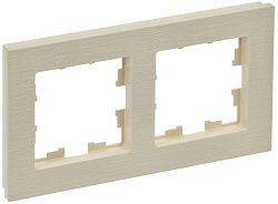 BRITE Рамка 2-местная РУ-2-Бр бежевый рифленый IEK BR-M22-51-K10