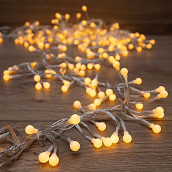 Гирлянда Мишура LED 3 м прозрачный ПВХ, 288 диодов, цвет желтый 303-601