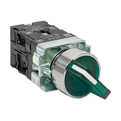 Переключатель BD21 2P c зеленой подсветкой 24В NO EKF xb2-bk21-g-24