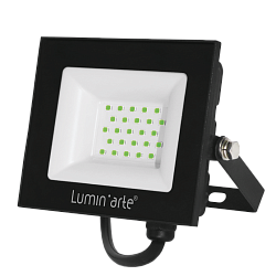 Светодиодный прожектор LUMIN'ARTE LFL-30W/07 30Вт зелённый цвет свечения IP65 серый корпус 112х83х25 1/60 LFL-30W/07
