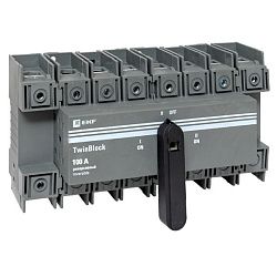 Рубильник 100A 4P реверсивный c рукояткой для прямой установки TwinBlock EKF 