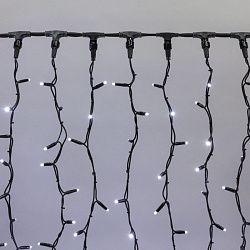 Гирлянда светодиодная Занавес 2х3м 760 LED БЕЛЫЙ черный КАУЧУК IP67 постоянное свечение 230В блок в комплекте NEON-NIGHT 237-145