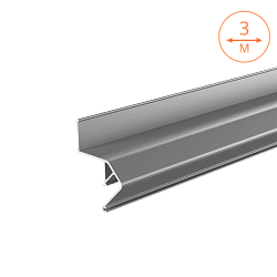 Профиль алюминиевый встраиваемый теневой WAP-I-30/43/3000-A серый 30х43х3000мм для натяжных потолков (под гарпун) WAP-I-30/43/3000-A