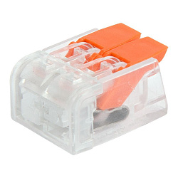 Универсальная компактная клемма СМК 221-412, 2-проводная до 4,0 мм² (пакет 5 шт/уп) REXANT 