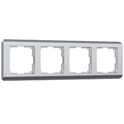 Рамка на 4 поста Stream (серебряный) Werkel W0042106