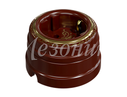 Розетка ретро фарфоровая,двухполюсная,с заземляющим контактом,коллекция "ИМПЕРАТОРСКАЯ" , цвет - GE70301-04EL