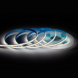 00-394 Светодиодная лента 24В, 10Вт/м, COB, 312д/м, IP20, 900лм/м, ширина подложки 8мм, 5м, CRI 90+, д/б, 4000К. 00-394