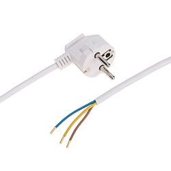 Шнур электрический с вилкой ПВС 3х0,75 мм² 3м белый REXANT 11-1310