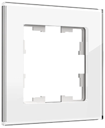 BRITE Рамка 1 -местная РУ-1-2-БрБ стекло белый IEK BR-M12-G-K01