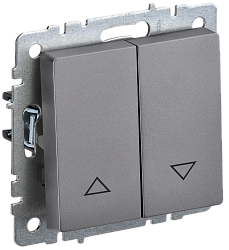 BRITE Выключатель жалюзи 10А ВС10-1-5-БрС сталь IEK BR-V15-0-10-K46