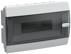 UNION Compact Корпус пластиковый ЩРВ-П-12 IP41 черная прозрачная дверь IEK UIC-KP12-V-12-41-K01