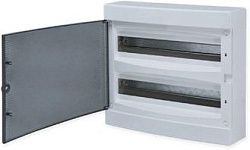 Щит распределительный навесной "Unix" прозрачная дверь 2х18 (36) модулей 361x396x112 IP40 ux-2x18-n