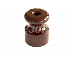 Изолятор фарфоровый для наружного монтажа витой электропроводки, D18,5х24мм, цвет -коричневый, ТМ Ме GE70025-04