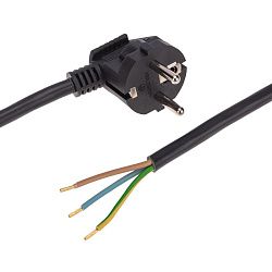 Шнур электрический с вилкой ПВС 3х1,5 мм² 1,5м черный REXANT 11-1324