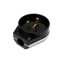 Вилка ВШ для электрической плиты 32А, 250В, 2Р+РЕ (ОУ) черная REXANT 11-8930