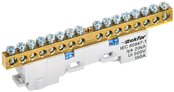 TEKFOR Шина N "ноль" неизолированная на универсальном держателе 6х9-16-С IEK TF-NN10-16-DL-K07