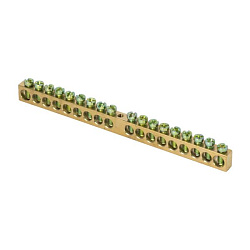 Шина PEN "ноль-земля" (8x12мм) 18 отв. латунь крепеж по центру EKF 