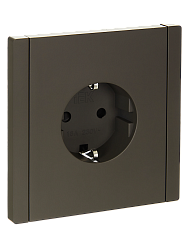 FORTE&PIANO Розетка 1-местная с заземлением с защитными шторками винтовое крепление 16А FP315 серый IEK FP-R14-16-K03