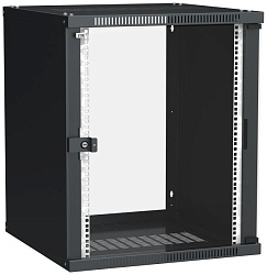 ITK Шкаф настенный LINEA WE 15U 600х600мм дверь стекло черный LWE5-15U66-GF
