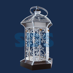 Декоративная 3D фигура Фонарик серебряный 406 см 501-457
