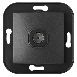 Розетка телевизионная скрытой установки (полимерный суппорт) ТР-047 графит 11415BY