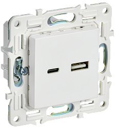 SKANDY Розетка USB A+C 3,1А SK-R14W арктический белый IEK SK-U22-D31-K01