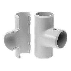 Тройник разборный d20 мм безгалогенный (HF) атмосферостойкий серый (50шт/600шт уп/кор) Промрукав PR13.0365