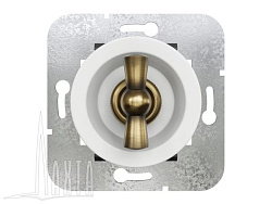 Выключатель проходной, скрыт,уст,, цвет - белый/бронза Лахта "СенатЪ" GE35404-0136