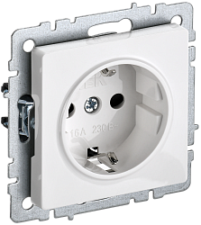 BRITE Розетка 1-местная с заземлением с защитными шторками 16А РС14-1-0-БрБ белый IEK BR-R14-16-K01