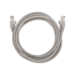 Патч-корд U/UTP, CAT 5e, RJ45-RJ45, 26AWG, LSZH, серый, 3м REXANT 02-0100-3