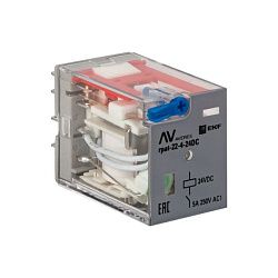 Реле промежуточное с кнопкой и мех. Индикацией RPAt 22/4 5A 24В DC EKF 