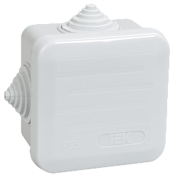 Коробка распаячная КМ41236 для открытой проводки безгалогенная (HF) 70х70х40мм с защелкивающейся крышкой IP44 4 гермоввода серая IEK UKOZ11-070-070-040-K41-44