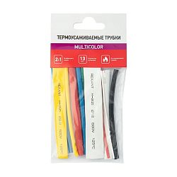 Набор термоусаживаемых трубок ТУТ нг №3 MULTICOLOR 2:1, упаковка 13 шт. по 10 см REXANT 29-0103