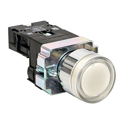 Кнопка BA21 с подсветкой 24В белая NO EKF xb2-bw21-24