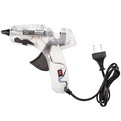 Пистолет клеевой, 60Вт, Ø11мм, ПРОЗРАЧНЫЙ корпус, с кнопкой, блистер REXANT 12-0107