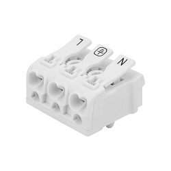 Клемма пружинная соединительная КСП 3-полюсная с монтажными ножками (100 шт./уп.) REXANT 