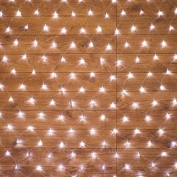 Гирлянда Сеть 1,5х1,5м, прозрачный ПВХ, 96 LED Белый 215-105