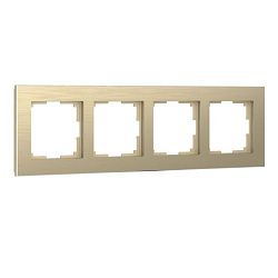 Рамка на 4 поста Aluminium (шампань) Werkel W0041711