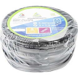 Кабель ВВГ-Пнг(А) 2х1.5 ок (N) 0.66кВ (бухта 5м) (шт) Альфакабель 65545 561916