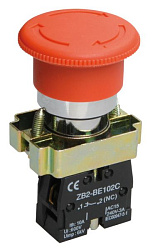 Кнопка управления LAY5-BS542 "Грибок" аварийная с фиксацией поворотная 1NC IEK BBG90-BS-K04