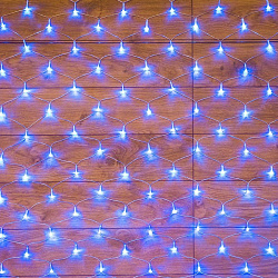Гирлянда Сеть 1,5х1,5м, прозрачный ПВХ, 150 LED Синий 215-123