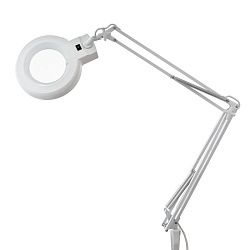 Лупа на струбцине круглая 8D с подсветкой, ø127мм, белая REXANT 31-0021