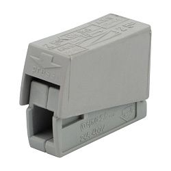 Строительно-монтажная клемма СМК 224-101 для светильника на 1 проводник (0,2-2,5)/(0,14-2,5) мм², серая (100 шт./уп.) REXANT 