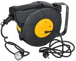 TWIST Катушка УК15 1 место с заземлением 3х1,5мм2 с автосмоткой кабеля 15м+2м IEK TW-KP27-16-01-15-02