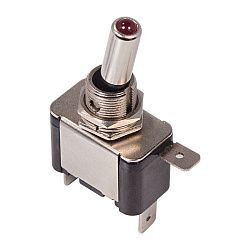Тумблер 24V 20А (3c) ON-OFF однополюсный с красной LED подсветкой (ASW-07D) REXANT 36-4360