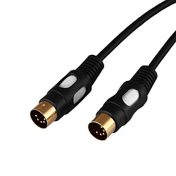 Шнур DIN 5 Pin - DIN 5 Pin, 1,5м, Gold REXANT 17-2522