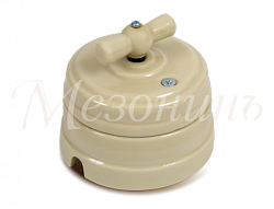 Выключатель ретро фарфоровый поворотный на четыре положения (2-х клавишный, в компл с подъемн  GE70401-02