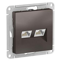 Розетка компьютерная 2-м AtlasDesign RJ45 кат.5E механизм мокко SE ATN000685 1240384